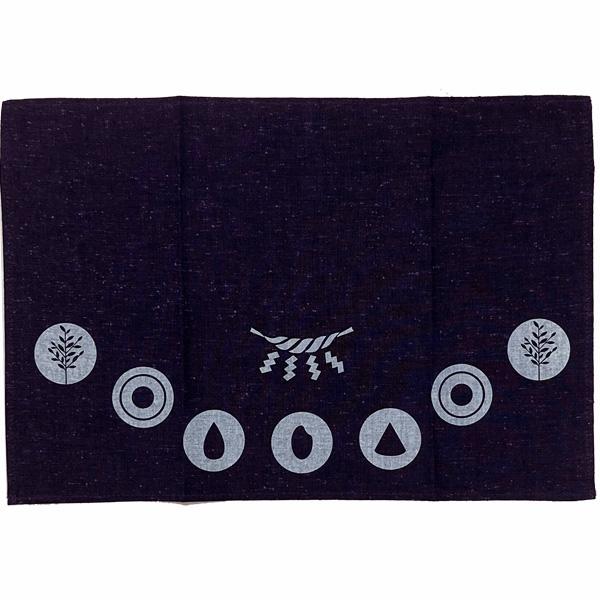 お祀りマット 遠州綿紬 無地紬 江戸紫　W36cm×H25cm 綿100% ぬくもり工房 日本製