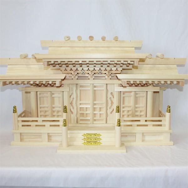 国産東濃桧製神棚 マス組付き唐戸三社神棚 日本製神棚