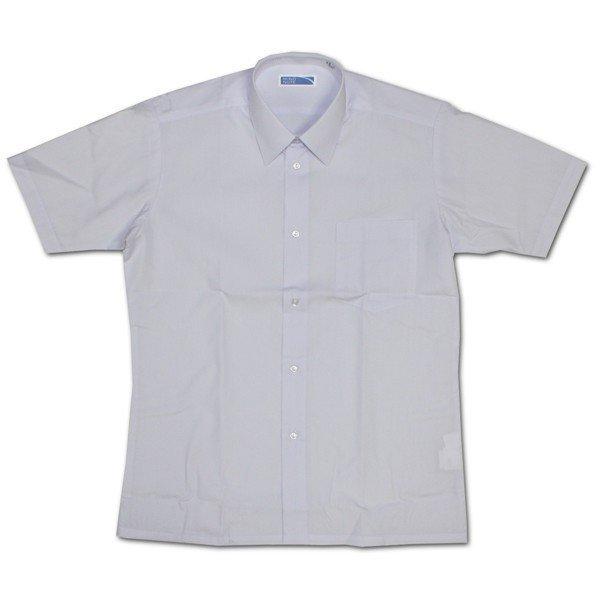 MIND NOTE　形態安定メンズ半袖スクールワイシャツ ホワイト(蛍光白) 175A