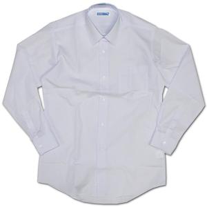 MIND NOTE　形態安定メンズ長袖スクールワイシャツ ホワイト(蛍光白)