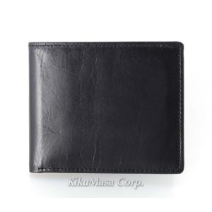 バンタンレザー メンズ 二つ折り財布 小銭入れ無し ブラック 牛革 札入れ 黒 男性用 日本製 Ma...