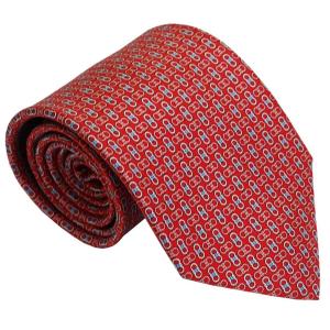 FERRAGAMO（フェラガモ） ネクタイ 702642 レッド系 犬 ドッグ