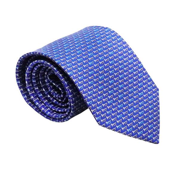 Ferragamo フェラガモ ネクタイ 714000 ブルー系 トランペット ラッパ サルヴァトー...