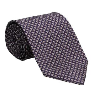 未使用　サルバトーレフェラガモ　ネクタイ　紺　鳥　雲柄 サルヴァトーレフェラガモ ネクタイ シルク100％ 動物柄