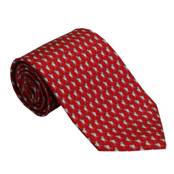 Ferragamo フェラガモ ネクタイ 723462 レッド系 ネズミ サルヴァトーレ・フェラガモ...