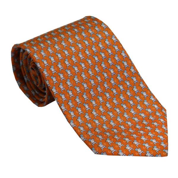 Ferragamo フェラガモ ネクタイ 723464 オレンジ系 サルヴァトーレ・フェラガモ 人気...