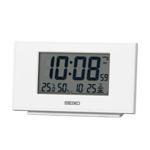 セイコー クロック 電波 目覚し時計 SQ790W 温度 湿度表示 電子音アラーム 白パール塗装 ホワイト デジタル SEIKO CLOCK｜rocobi