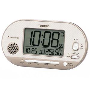 セイコー クロック 電波目覚し時計 SQ795G 温湿度表示付 薄ピンクゴールド塗装 デジタル 温度計 湿度計｜rocobi