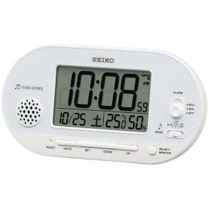 セイコー クロック 電波目覚し時計 SQ795W 温湿度表示付 白パール塗装 デジタル 温度計 湿度計｜rocobi