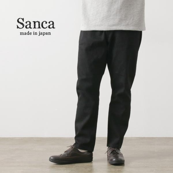 SANCA（サンカ） ブラック デニムテーパード 5Pパンツ / セルヴィッチ メンズ 日本製 岡山...