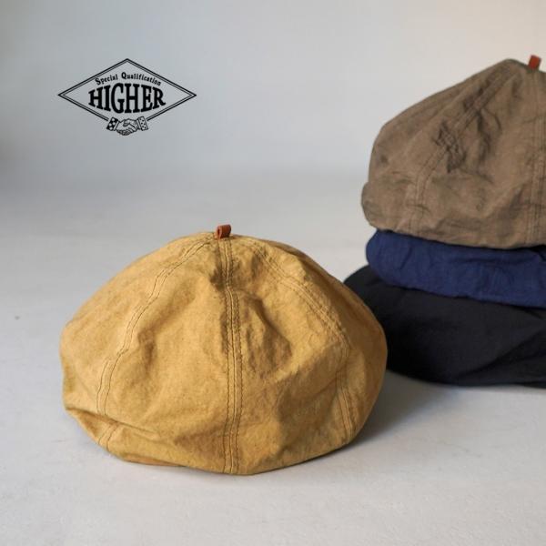 HIGHER（ハイアー）綿麻ウェザー ベレー / メンズ コットン リネン 日本製 COTTON L...