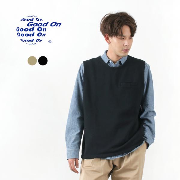 GOOD ON（グッドオン） フリース スウェットベスト 光電子 メンズ 光電子 綿 コットン 裏起...