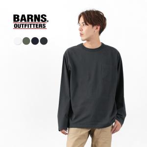 BARNS（バーンズ） タフネック ロングスリーブ Tシャツ トップス  メンズ 長袖 無地 クルーネック 丈夫 綿100｜rococo