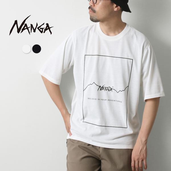 NANGA（ナンガ） ドライミックス フレームロゴTシャツ / メンズ 半袖 プリント 吸水速乾 U...