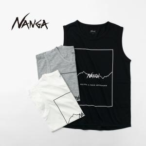 NANGA（ナンガ） ドライ ミックス フレーム ロゴタンクトップTシャツ / メンズ トップス ノースリーブ プリント｜rococo