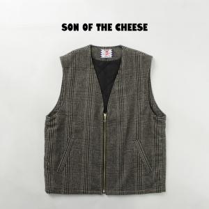 SON OF THE CHEESE（サノバチーズ） チェック ウールベスト / アウター チェック メンズ Check Wool Vest｜rococo