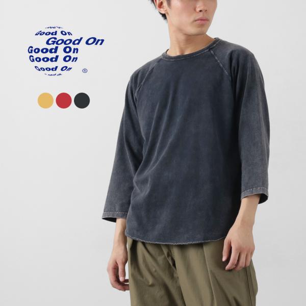 GOOD ON（グッドオン） ヴィンテージダイ ベースボールTシャツ / メンズ トップス 7分袖 ...