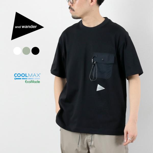 AND WANDER（アンドワンダー） ポケットTシャツ / メンズ 半袖　吸水速乾
