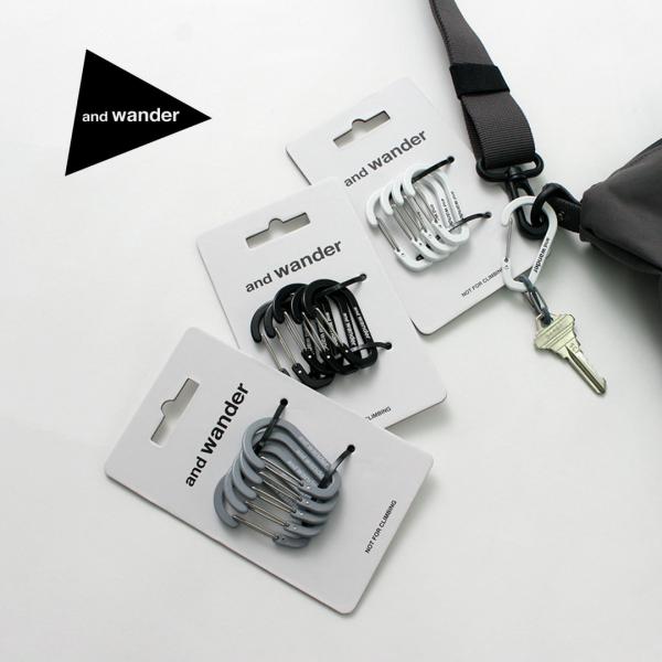 AND WANDER（アンドワンダー） ミニカラビナ セット / キーホルダー 5個セット アルミニ...
