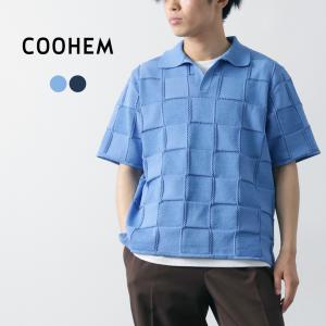 COOHEM（コーヘン） リンクス チェック ニットPO / メンズ サマーニット Tシャツ 半袖 コットン 柄 日本製 米冨｜rococo
