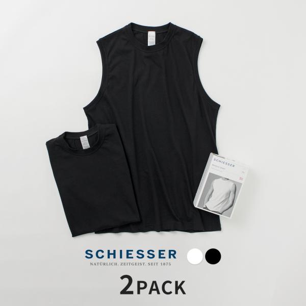 SCHIESSER（シーサー） アメリカン ノースリーブ 2パックTシャツ / メンズ トップス ク...