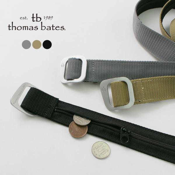 THOMAS BATES（トーマス ベイツ） マネーベルト / メンズ 穴なし 3cm幅 ナイロン ...