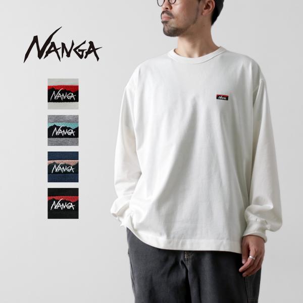 NANGA（ナンガ） エコハイブリッド ボックスロゴ エンブロイダリー ロングスリーブTシャツ / ...