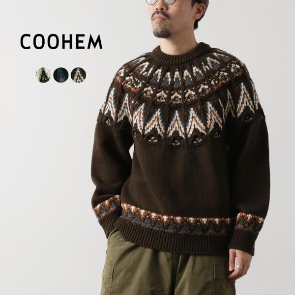 COOHEM（コーヘン） 交編 ノルディック ニットプルオーバー / メンズ セーター クルーネック...