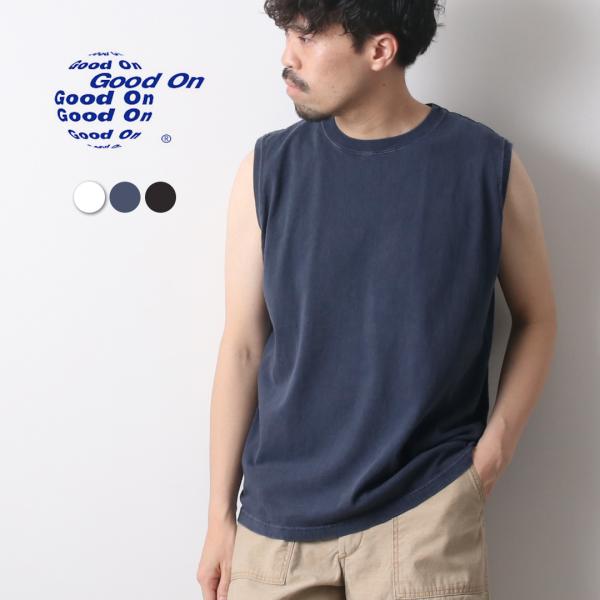 GOOD ON（グッドオン） ノースリーブ Tシャツ / メンズ コットン 無地 ピグメントダイ