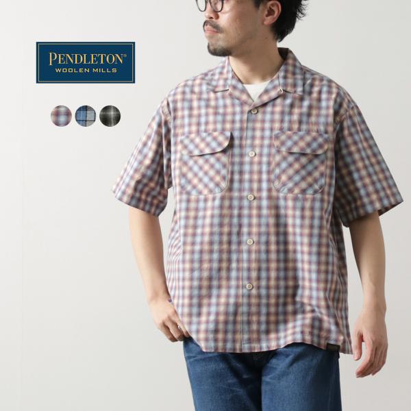 PENDLETON（ペンドルトン） オープンカラー シャツ / メンズ 半袖 コットンリネン 柄 チ...
