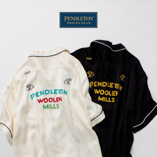 PENDLETON（ペンドルトン） パイピング エンブロイダリー オープンカラーシャツ / 半袖 レ...