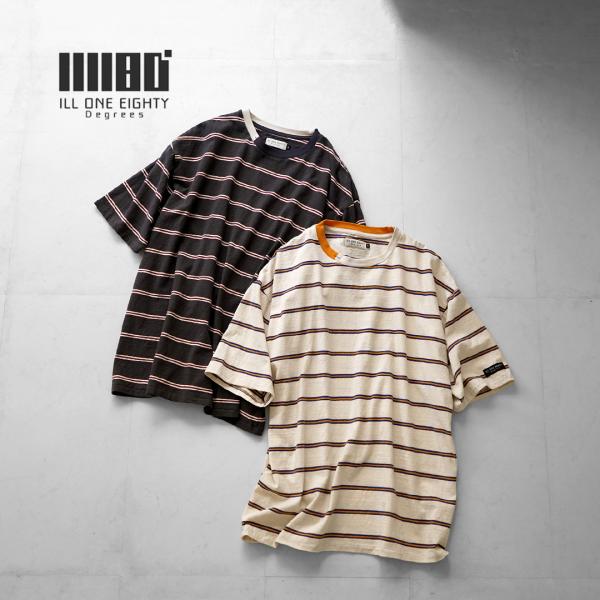 ILL ONE EIGHTY（イルワンエイティー） レトロ ボーダーTシャツ / メンズ トップス