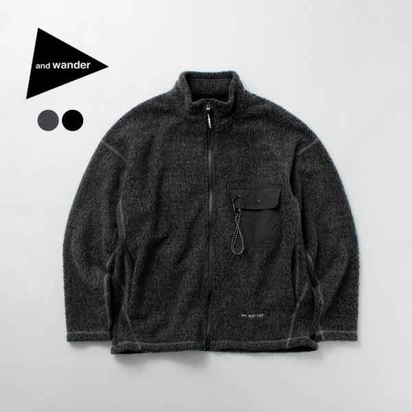 AND WANDER（アンドワンダー） リウール ジャガード スタンドジップ / メンズ フリース ...