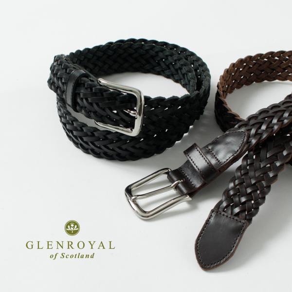 GLENROYAL（グレンロイヤル） ブライドルレザー メッシュベルト / メンズ ベルト フリーサ...