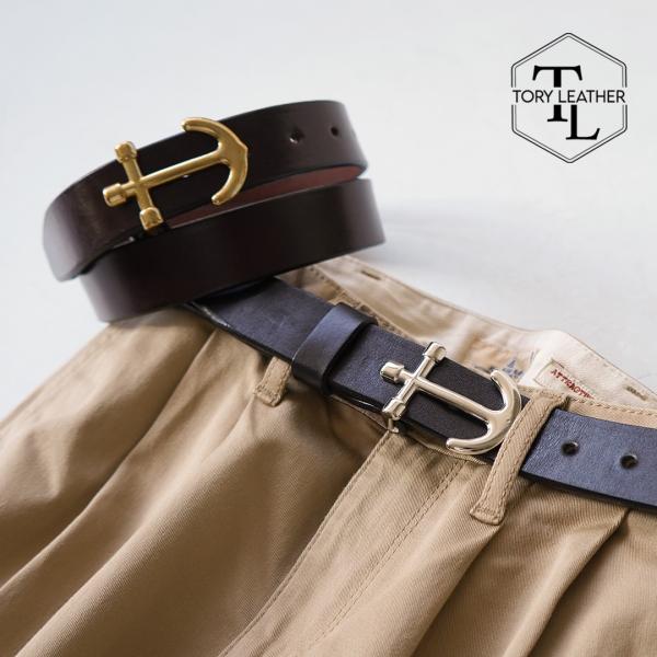TORY LEATHER（トリーレザー） アンカーベルト / カジュアル 本革 ブライドルレザー ピ...