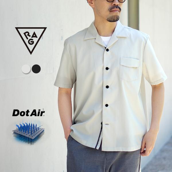 RAG（ラグ） ドットエアー オープンカラーシャツ / メンズ 開襟 半袖 吸汗 速乾 軽量 ストレ...