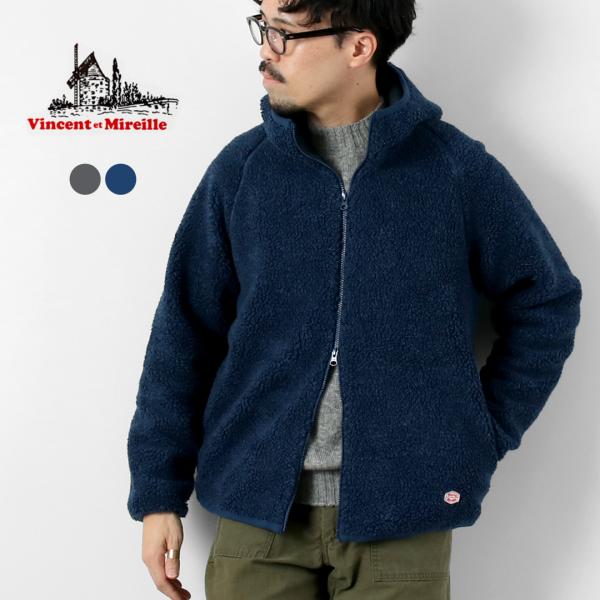 VINCENT ET MIREILLE（ヴァンソン エ ミレイユ） ボア フーディー プレイド M ...