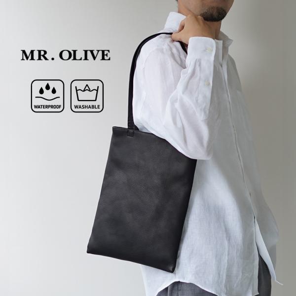 MR.OLIVE（ミスターオリーブ） フラット トートバッグM インパーマレザー / メンズ 鞄 本...