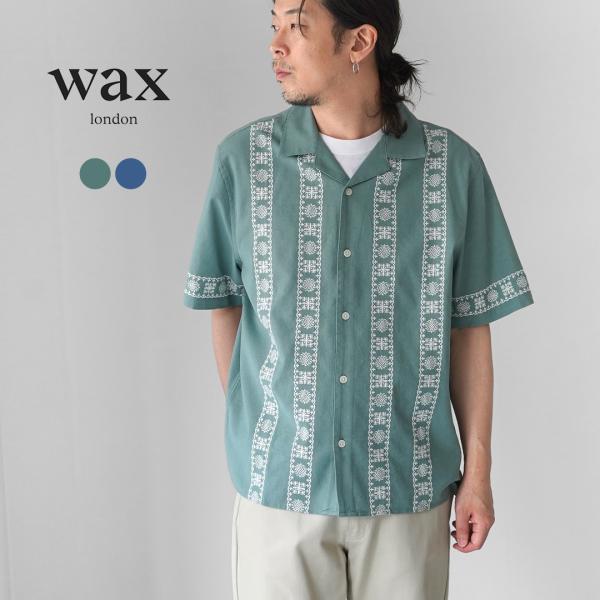 WAX LONDON（ワックスロンドン） ディドコット ショートスリーブシャツ プレースメントボーダ...