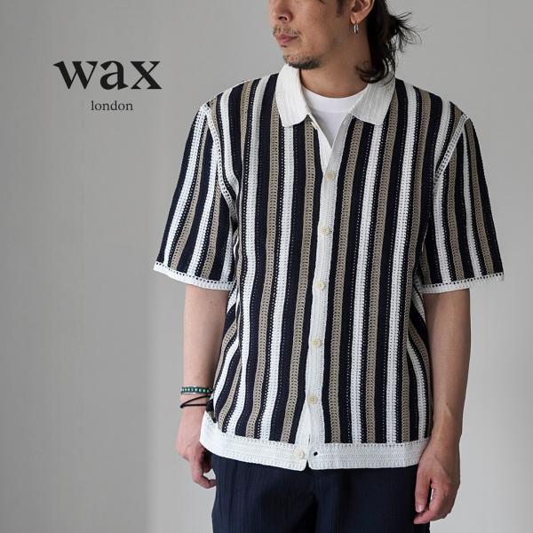 WAX LONDON（ワックスロンドン） ポルト ポロシャツ ストライプ クロシェ / メンズ サマ...