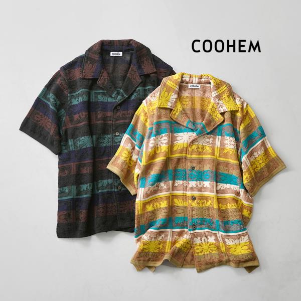 COOHEM（コーヘン） ハワイアンキルト ニットシャツ 日本製 / メンズ サマーニット 半袖 米...