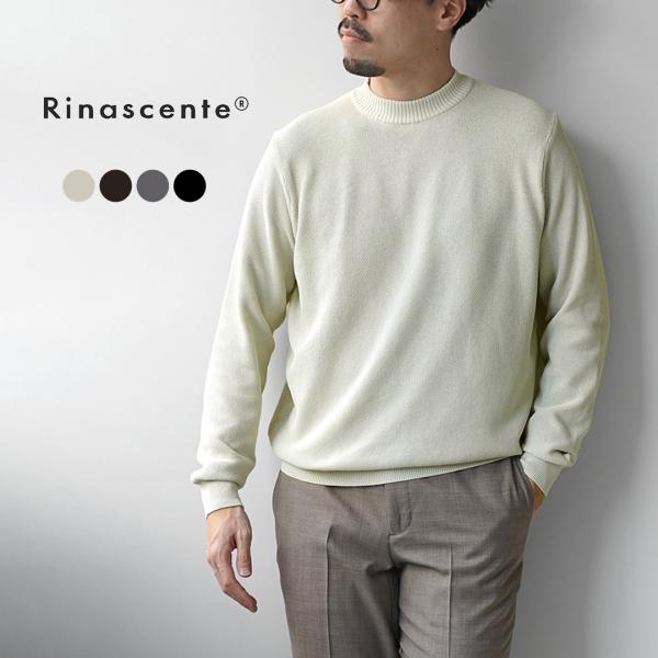 RINASCENTE（リナシェンテ） ハイブリッド ウォッシャブル 鹿の子沼ネック 長袖 ニットTシ...