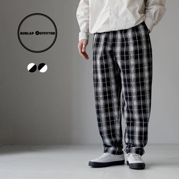 BURLAP OUTFITTER（バーラップアウトフィッター） シアサッカー チェック トラックパン...