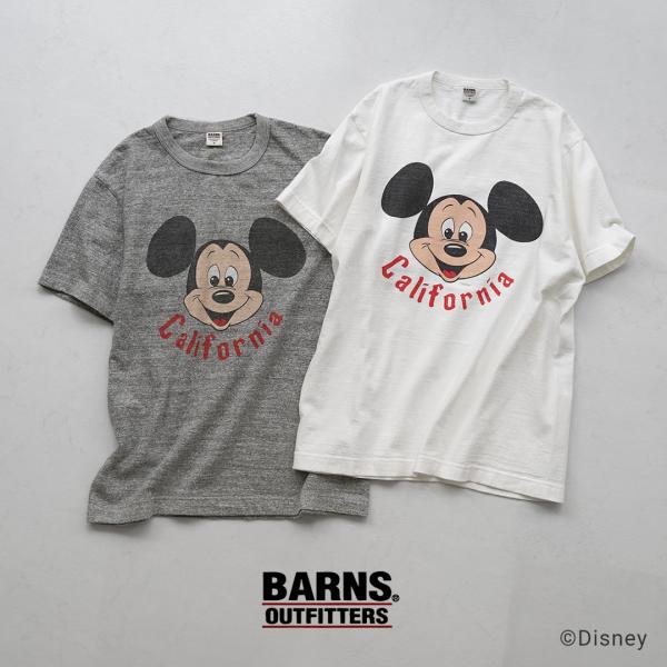 BARNS OUTFITTERS（バーンズ アウトフィッターズ） 吊編み ミッキー Tシャツ 日本製...