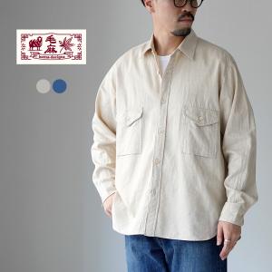 KEMA DESIGNS（ケマデザインズ） コットンリネン ファーマーシャツ / 長袖 メンズ 綿 麻