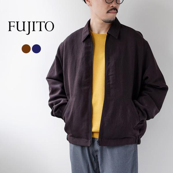 FUJITO（フジト） ウール/リネン サージ ジップアップブルゾン 日本製 / メンズ アウター