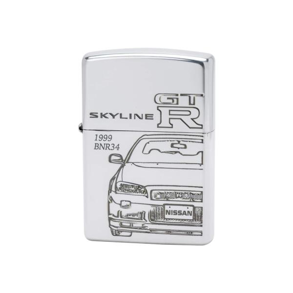 ZIPPO(ジッポー) ライター スカイライン GT-R BNR34 フリントセット 両面加工 いぶ...