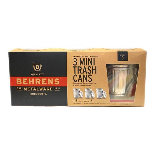 BEHRENS ミニトラッシュ缶 ３個セット MINI TRASH CANS