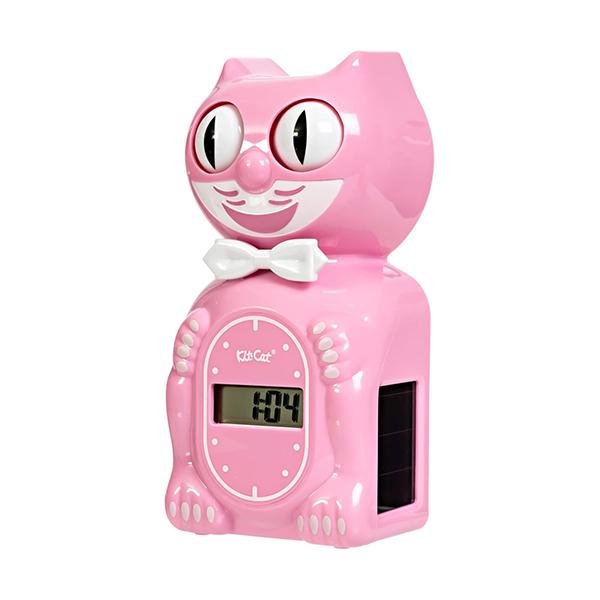 Kit-Cat Klock キットキャットクロック ソーラーデジタルアラームクロック (ピンクサテン...
