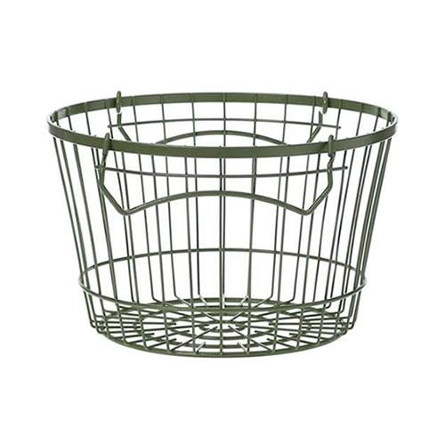 BRID スタックス ワイヤー ストレージ ラウンド バスケット Sサイズ （カーキ）003030